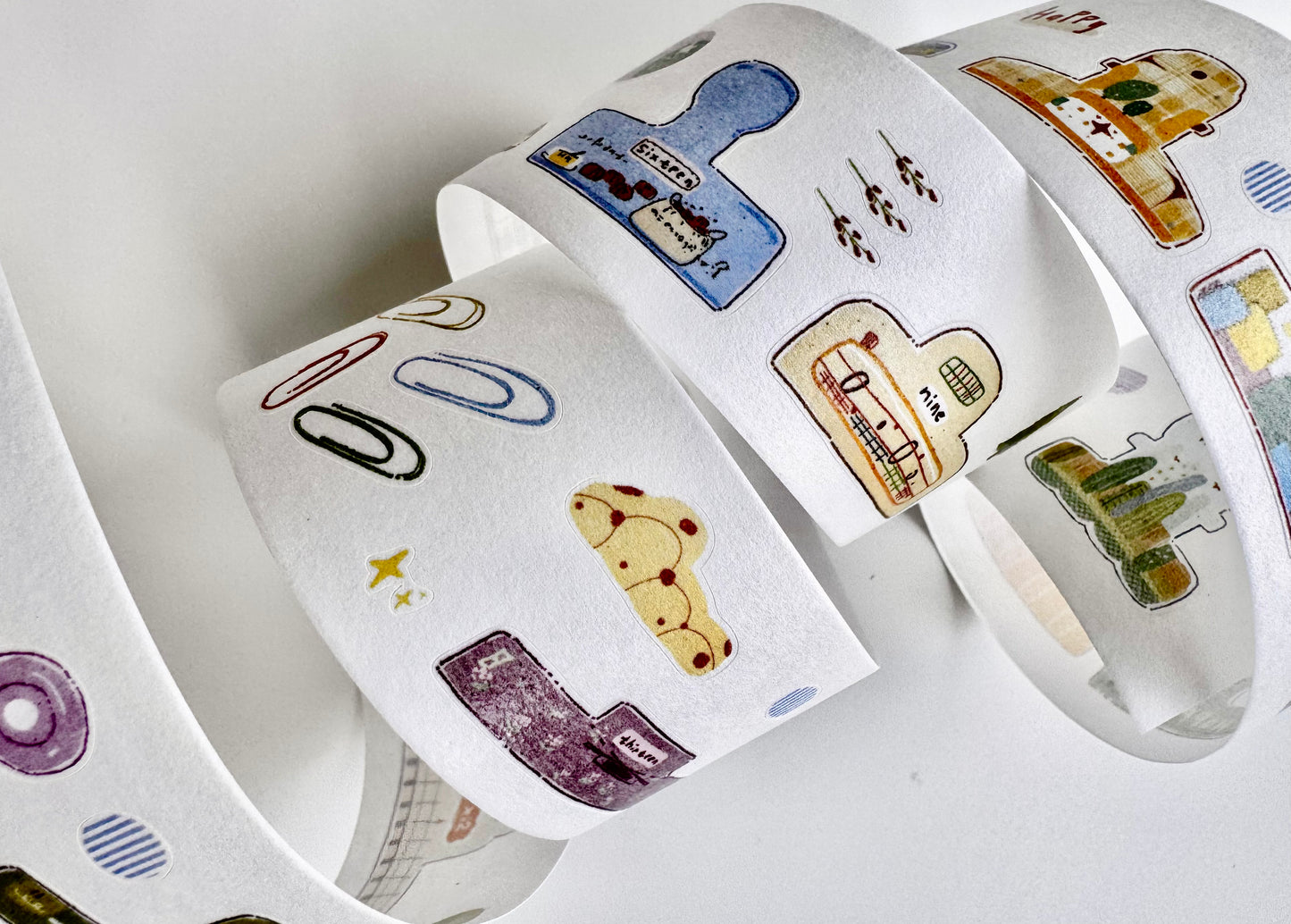 NEW! Zhiling Studio - Lots of Clips | Kiss-cut | 3.5cm Washi Tape | Release Paper | 6M