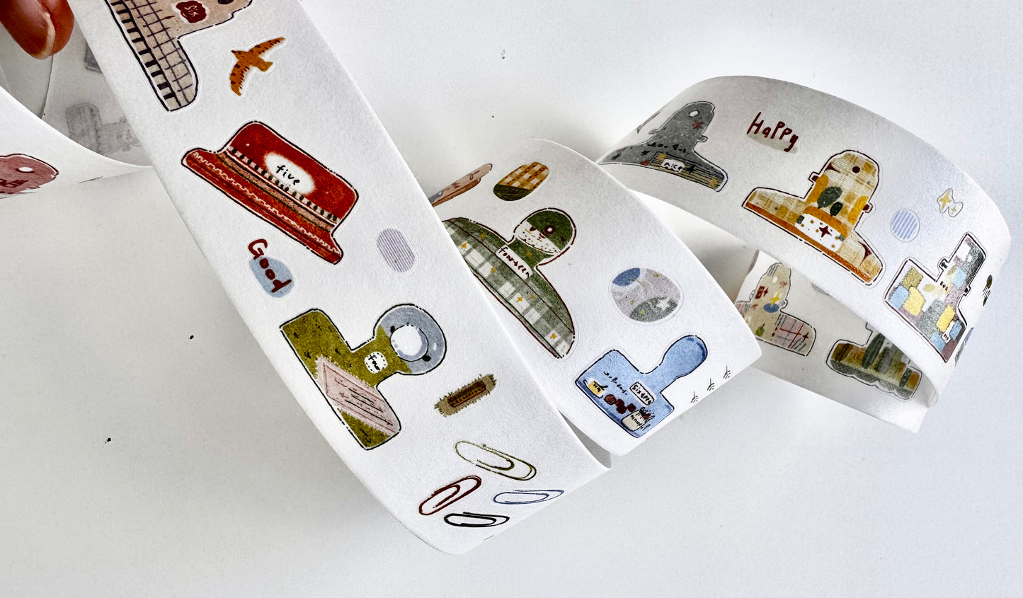 NEW! Zhiling Studio - Lots of Clips | Kiss-cut | 3.5cm Washi Tape | Release Paper | 6M