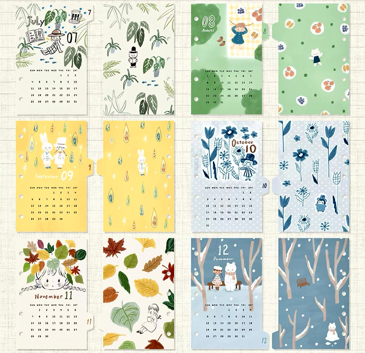 NEW! Molinta - 2027 Divider | Double-sided Design | Pre-punched Holes | 12 Sheet | M5/ A7 / A6 Personal | Journaling Accessories