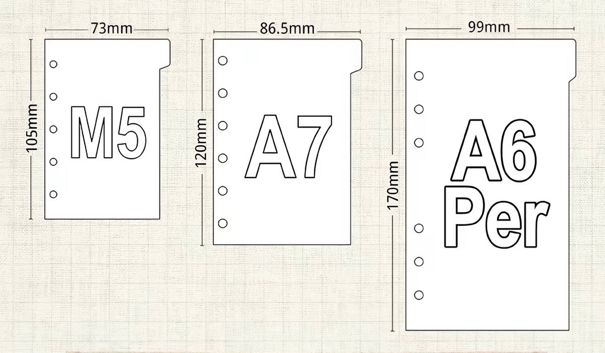 NEW! Molinta - 2027 Divider | Double-sided Design | Pre-punched Holes | 12 Sheet | M5/ A7 / A6 Personal | Journaling Accessories