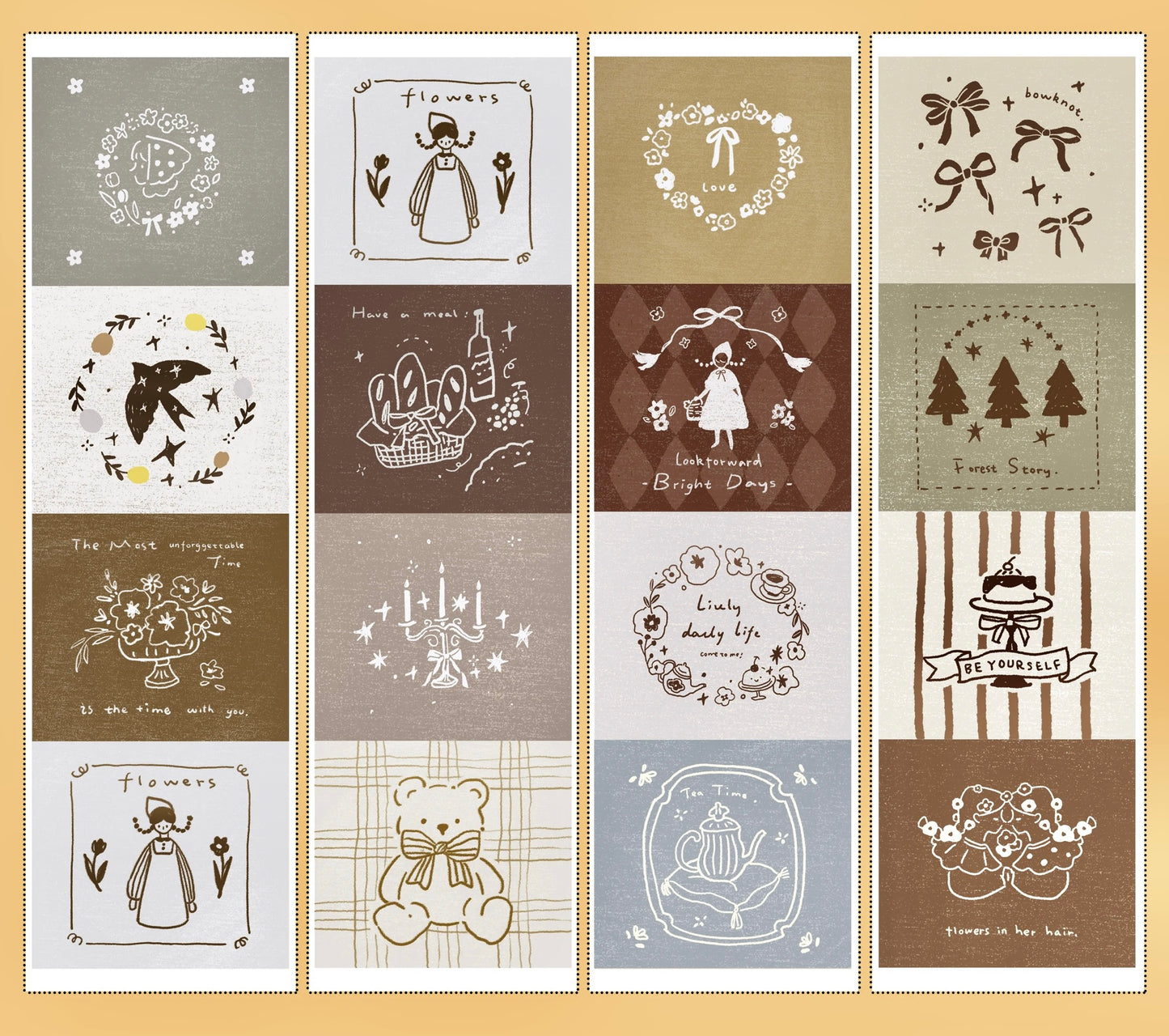 NEW! Yier Studio - Retro Fairy Tale | 5cm Sticker Memo Roll | Release Paper | 5M