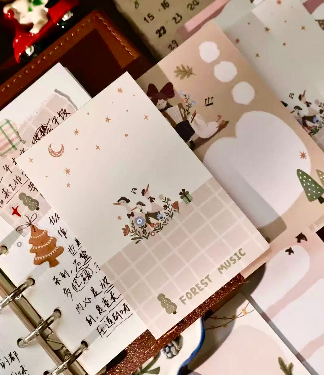 NEW! Yier Studio - Duck and the Girl  | M5 Size | 36pcs Memo Pad | Ephemera Paper