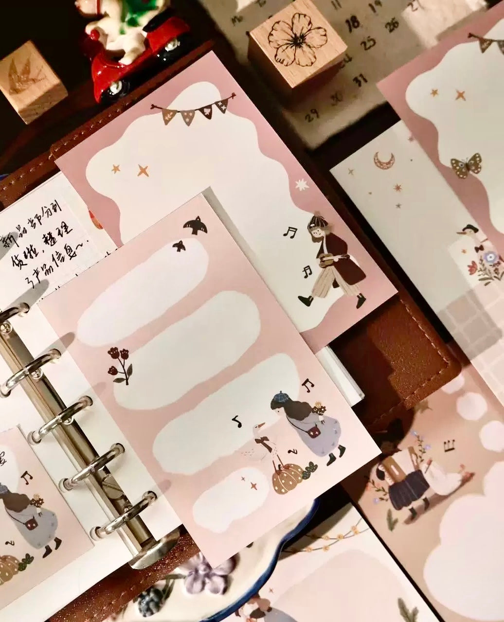 NEW! Yier Studio - Duck and the Girl  | M5 Size | 36pcs Memo Pad | Ephemera Paper