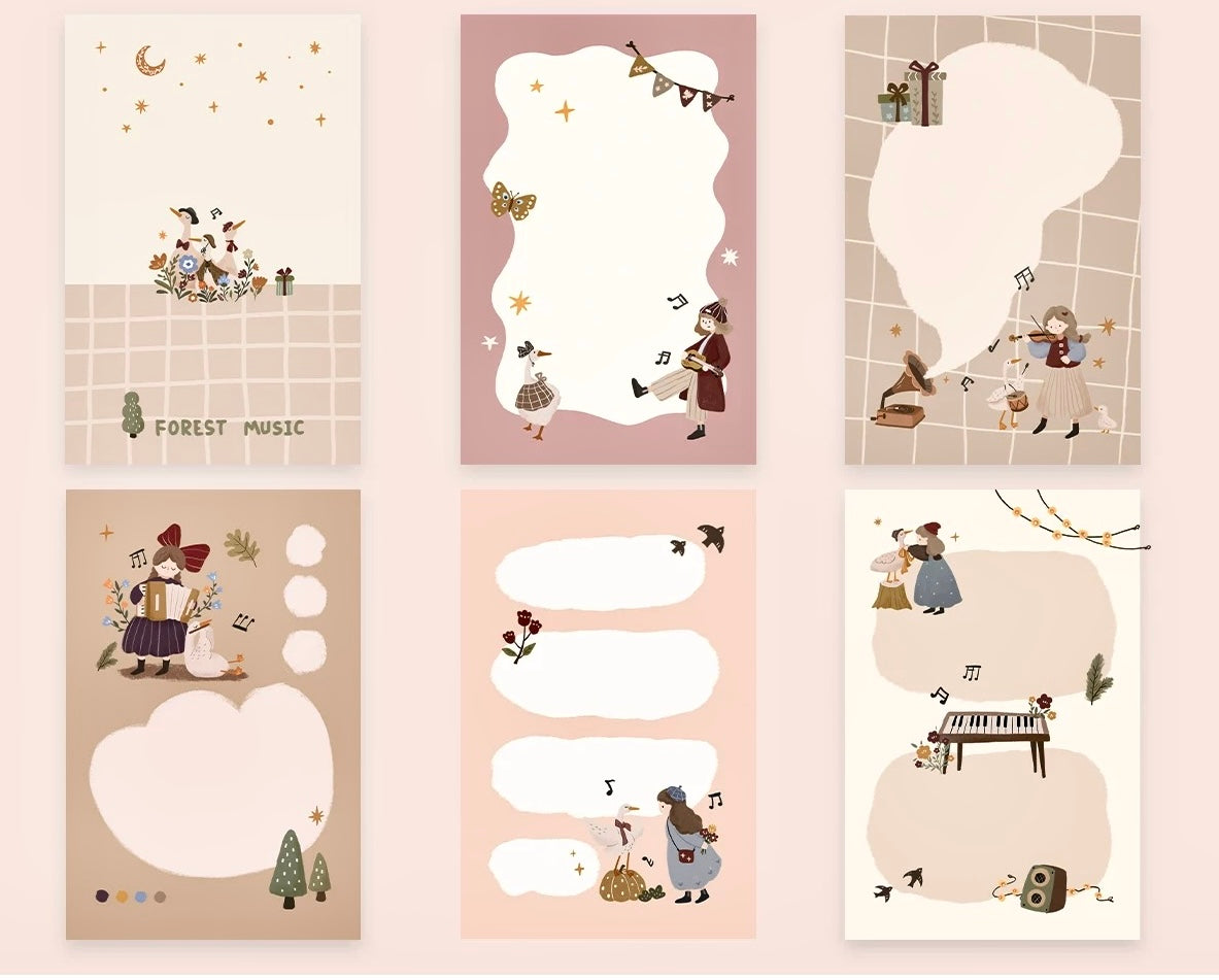 NEW! Yier Studio - Duck and the Girl  | M5 Size | 36pcs Memo Pad | Ephemera Paper