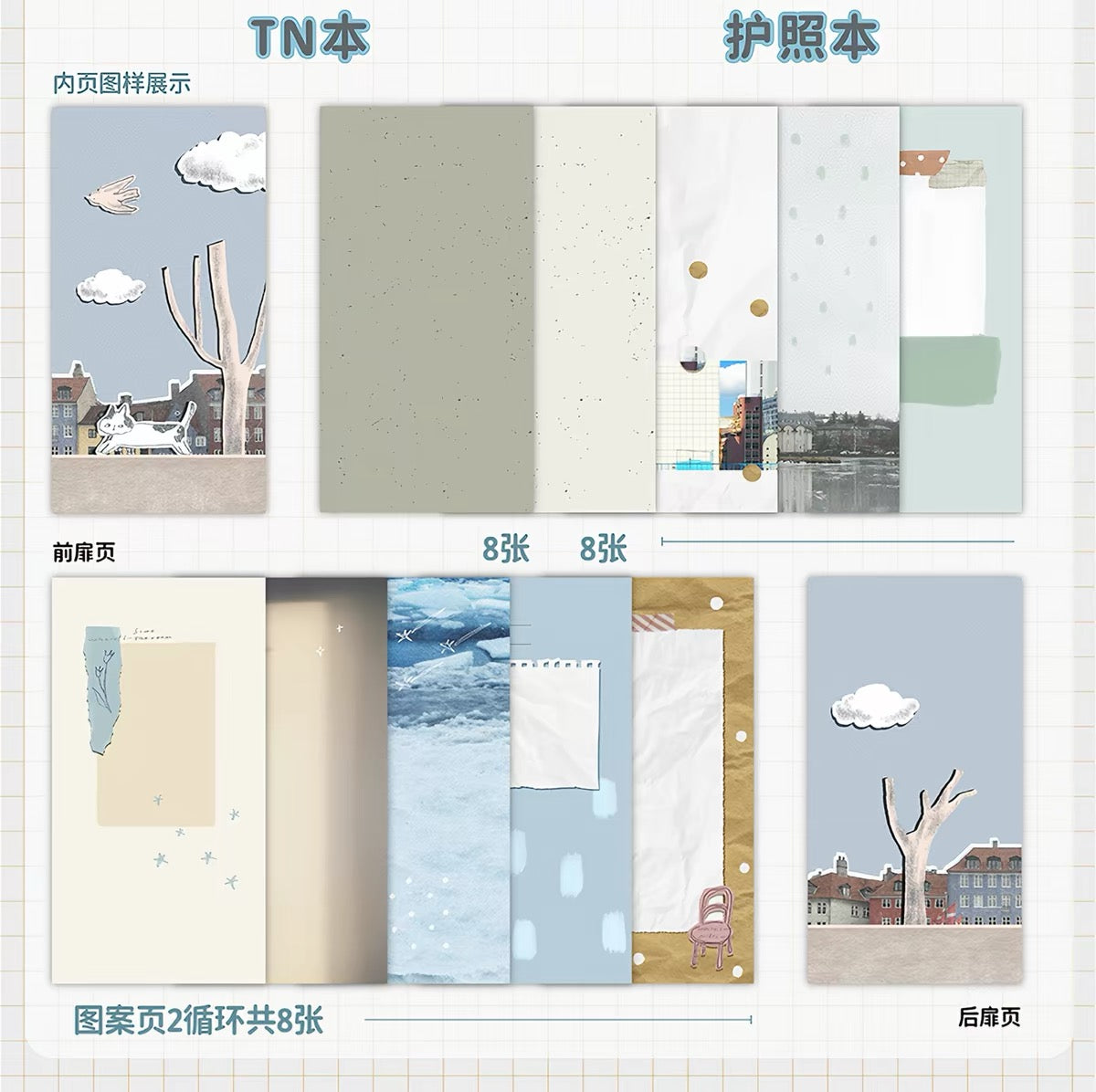 NEW! Molinta - TN Refill | Colorful Insert | 52 Pages Standard/ Passport Size | Journaling Accessories