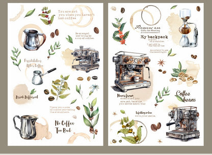 TJG - Coffee | 2 Sheets | Rub On Sticker