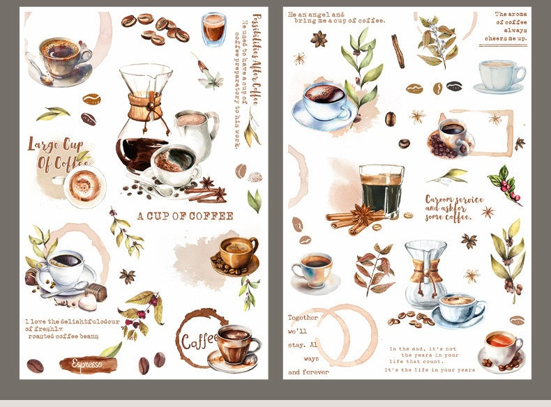 TJG - Coffee | 2 Sheets | Rub On Sticker