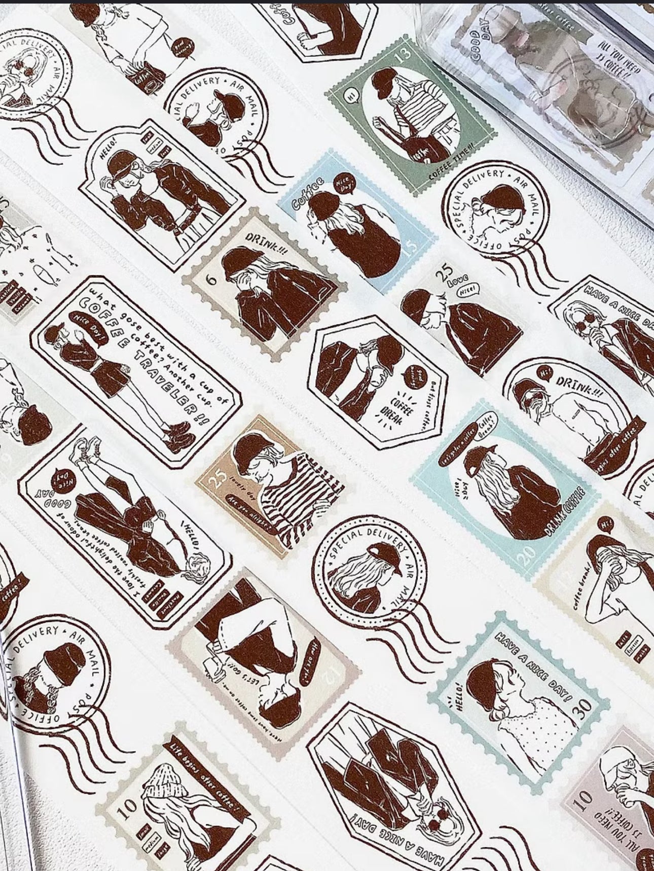 Cozyroom - Coffee Girl Stamp | 3cm Washi Tape |  Release Paper