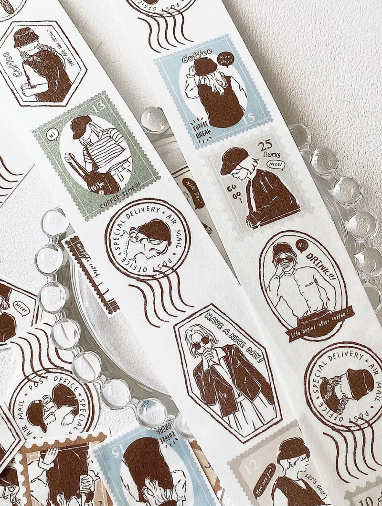Cozyroom - Coffee Girl Stamp | 3cm Washi Tape |  Release Paper