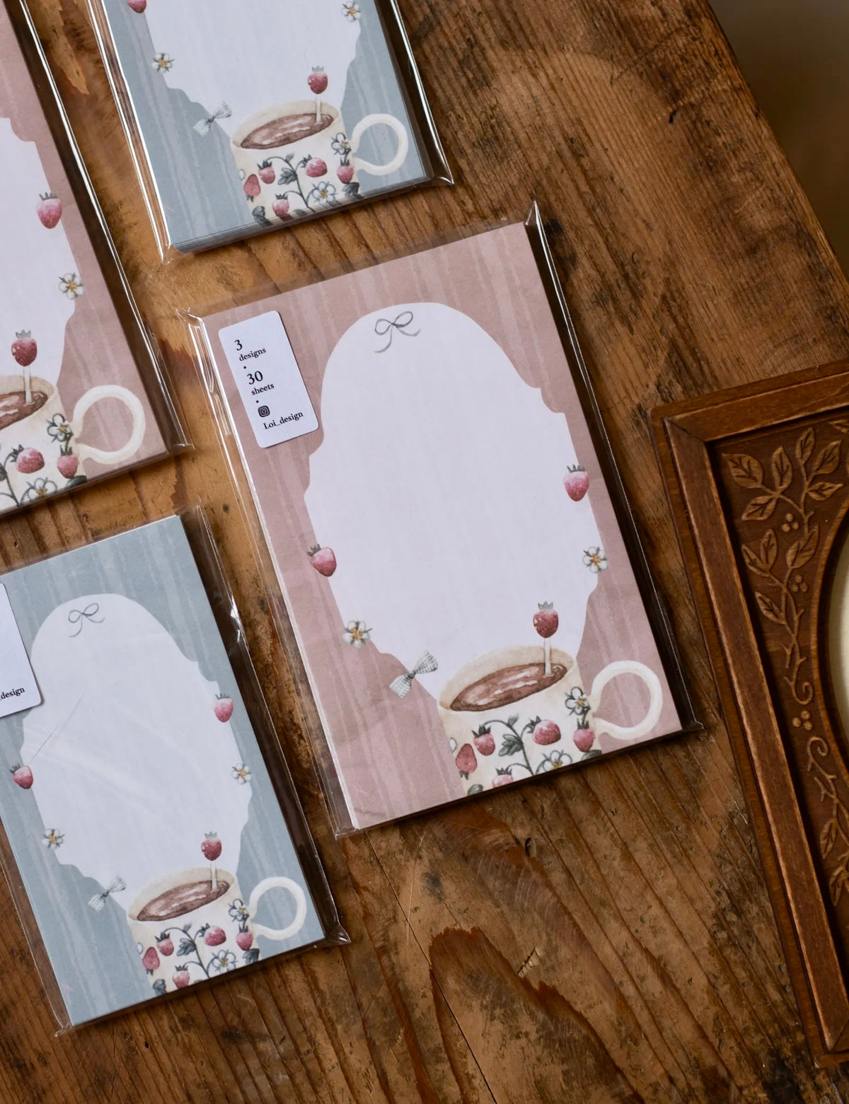 NEW! Loidesign - Strawberry Afternoon | Double-sided | M5/ M6 | 30 Sheets | Notepad | Ephemera Paper