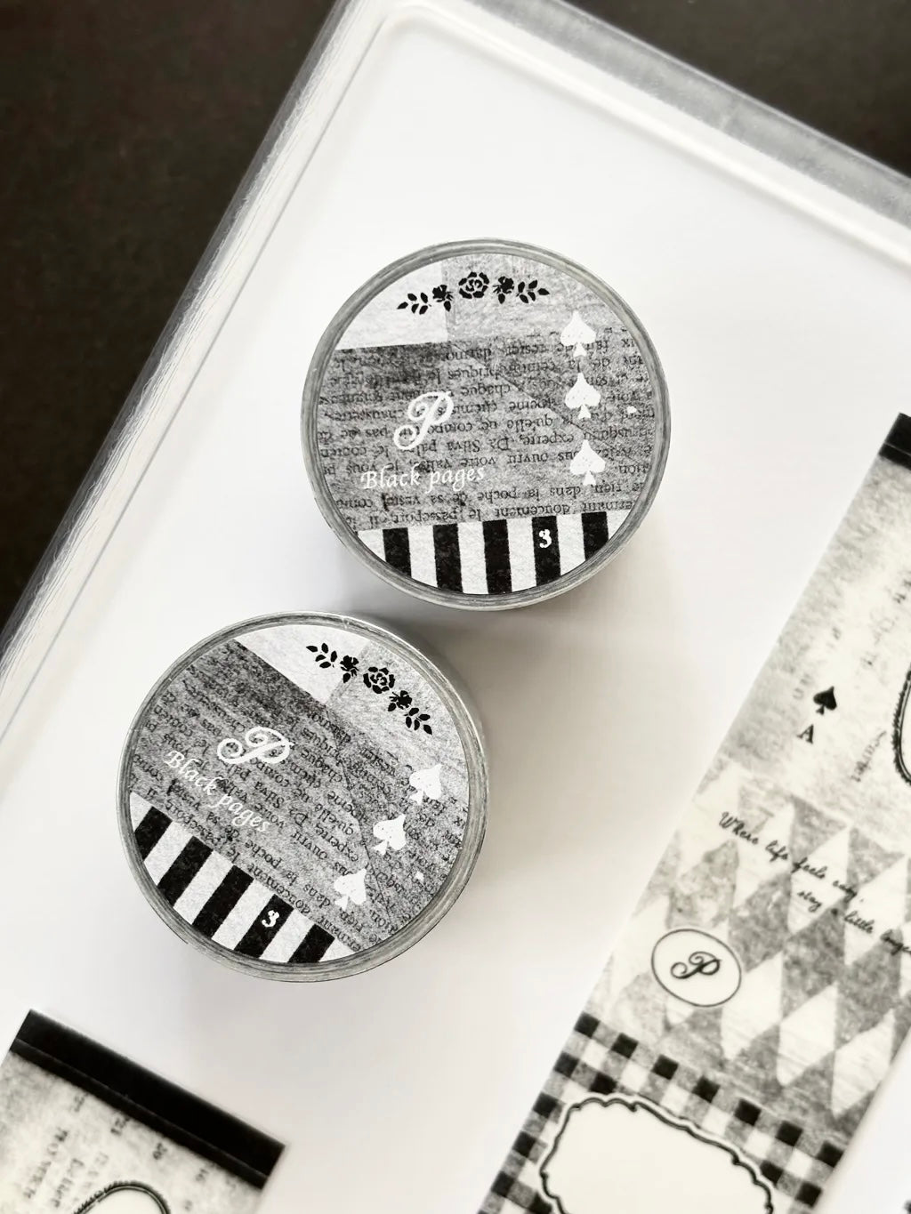 NEW! Pion - Black Pages | 4cm Washi Tape | Release Paper | 5M
