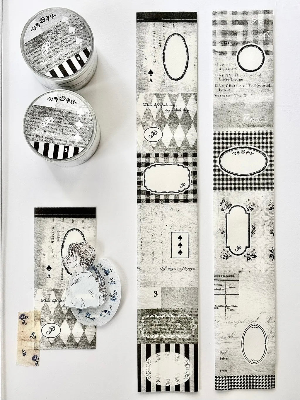 NEW! Pion - Black Pages | 4cm Washi Tape | Release Paper | 5M