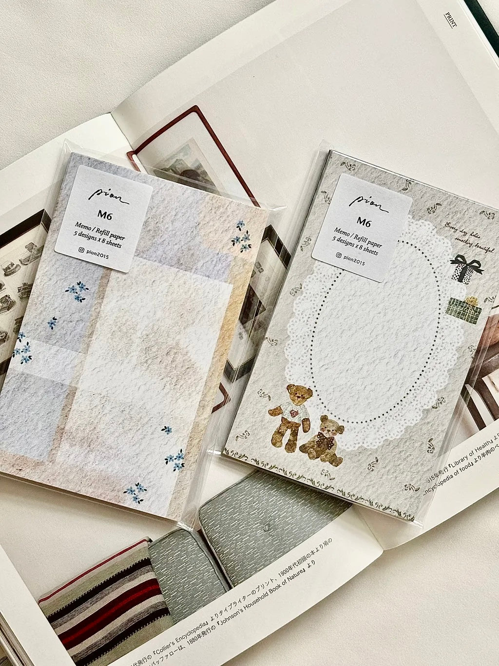NEW! Pion - Vintage & Dear | M6 | 40pcs Notepaper | Ephemera Paper