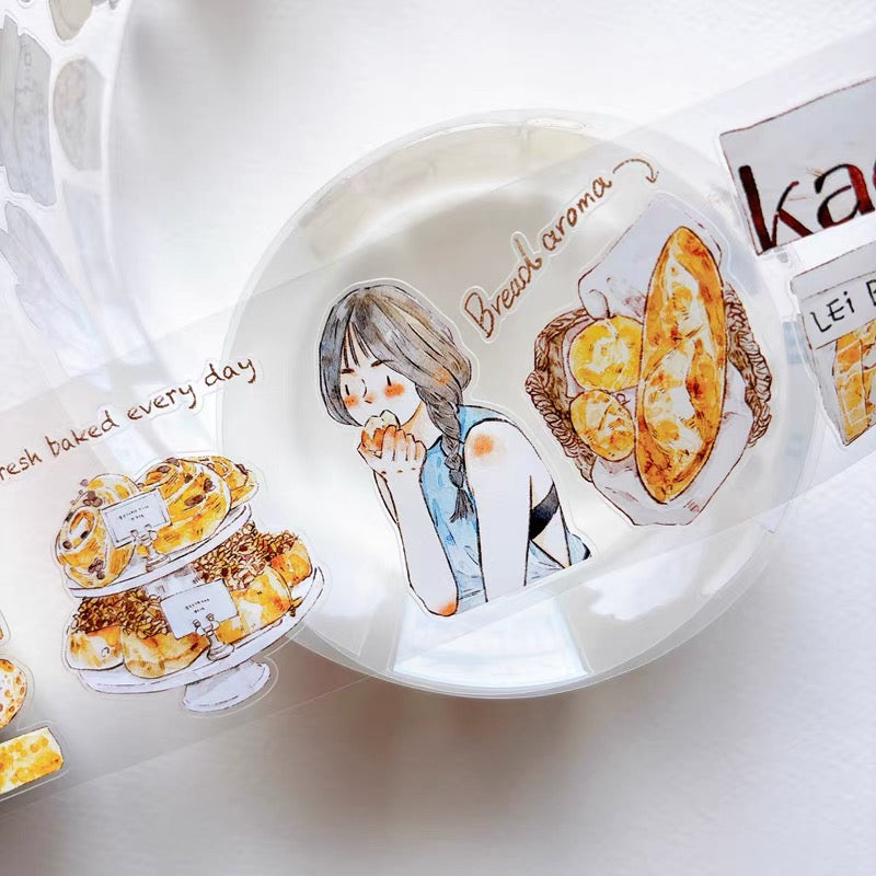 NEW! DingDing - A69 Bread Lover | Kiss-cut | 6cm PET Tape | Release Paper | 5M