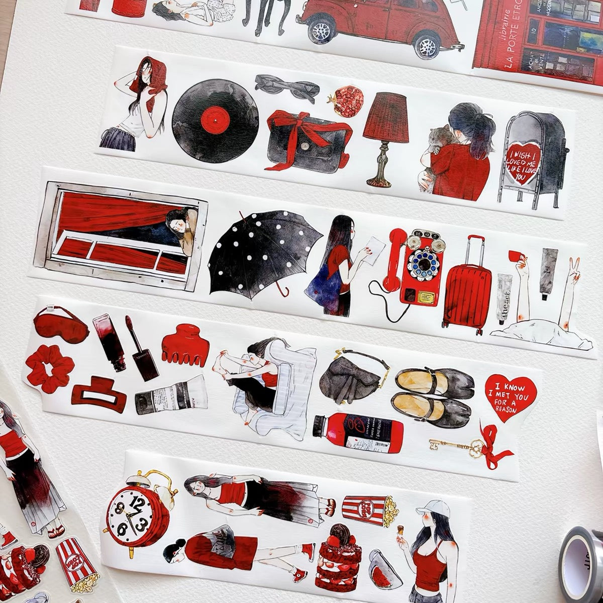 NEW! DingDing - A70 Crimson | Kiss-cut | 6cm PET Tape | Release Paper | 5M