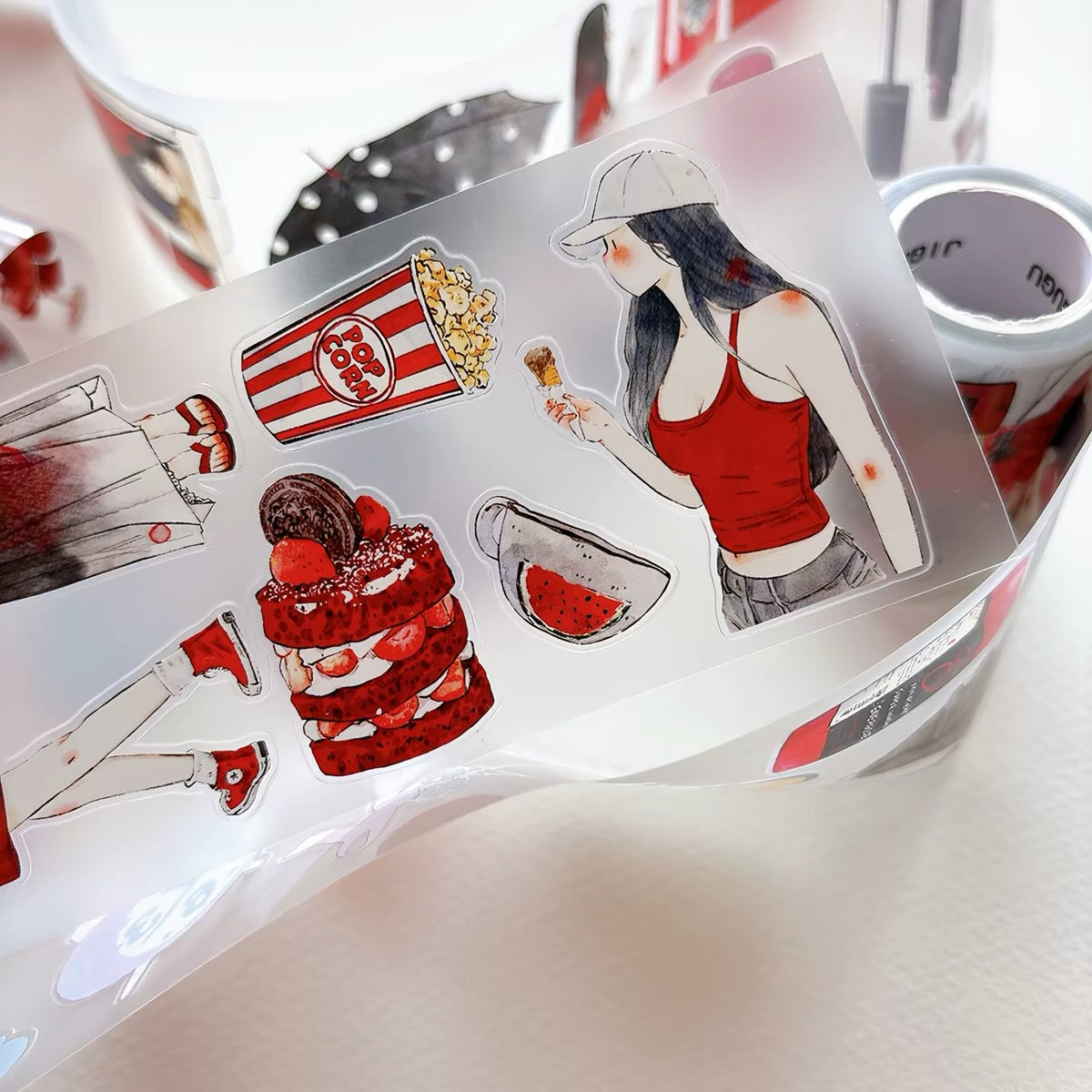 NEW! DingDing - A70 Crimson | Kiss-cut | 6cm PET Tape | Release Paper | 5M