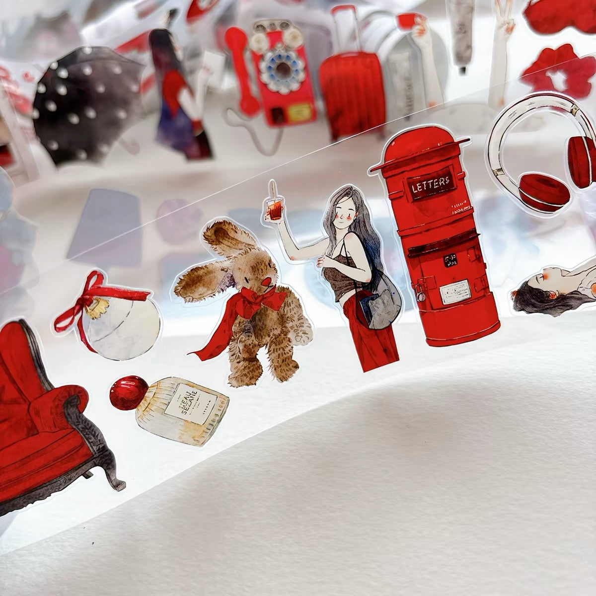 NEW! DingDing - A70 Crimson | Kiss-cut | 6cm PET Tape | Release Paper | 5M
