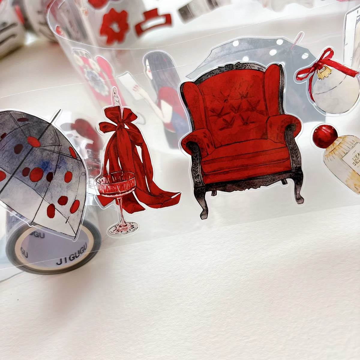 NEW! DingDing - A70 Crimson | Kiss-cut | 6cm PET Tape | Release Paper | 5M