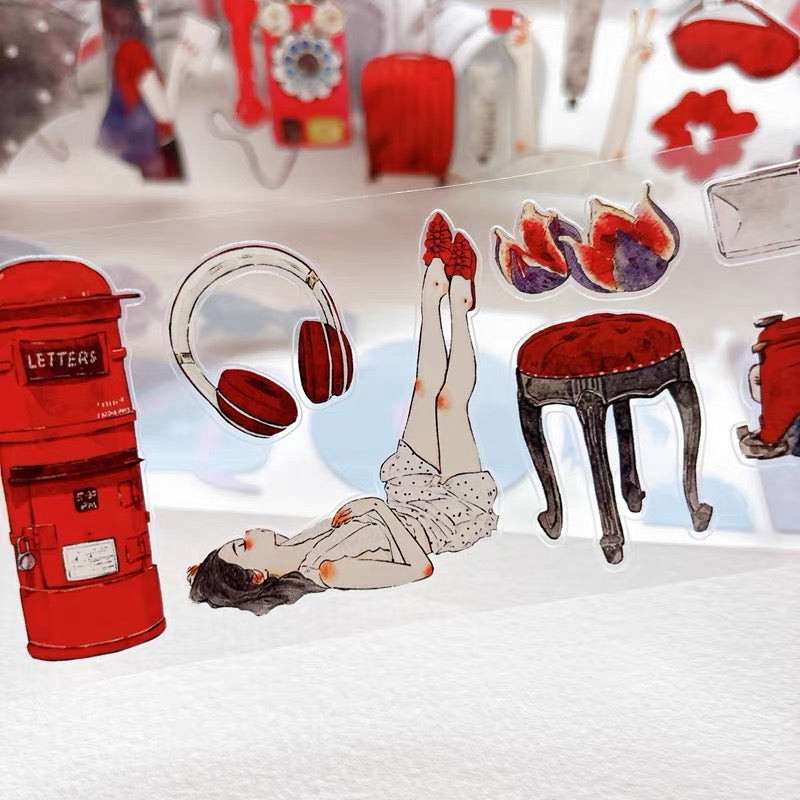 NEW! DingDing - A70 Crimson | Kiss-cut | 6cm PET Tape | Release Paper | 5M