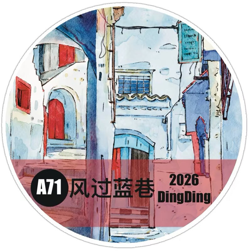 NEW! DingDing - A71 Blue Harbor | Kiss-cut | 7cm PET Tape | Release Paper | 5M