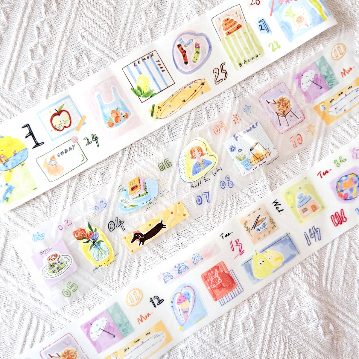NEW! Lynn Illustration - Date | Kiss-cut | 6cm Tape | Release Paper | 5M