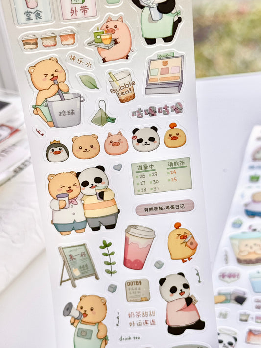 EverEin - Tea Diary | 6cm Kiss-cut PET Tape | Release Paper
