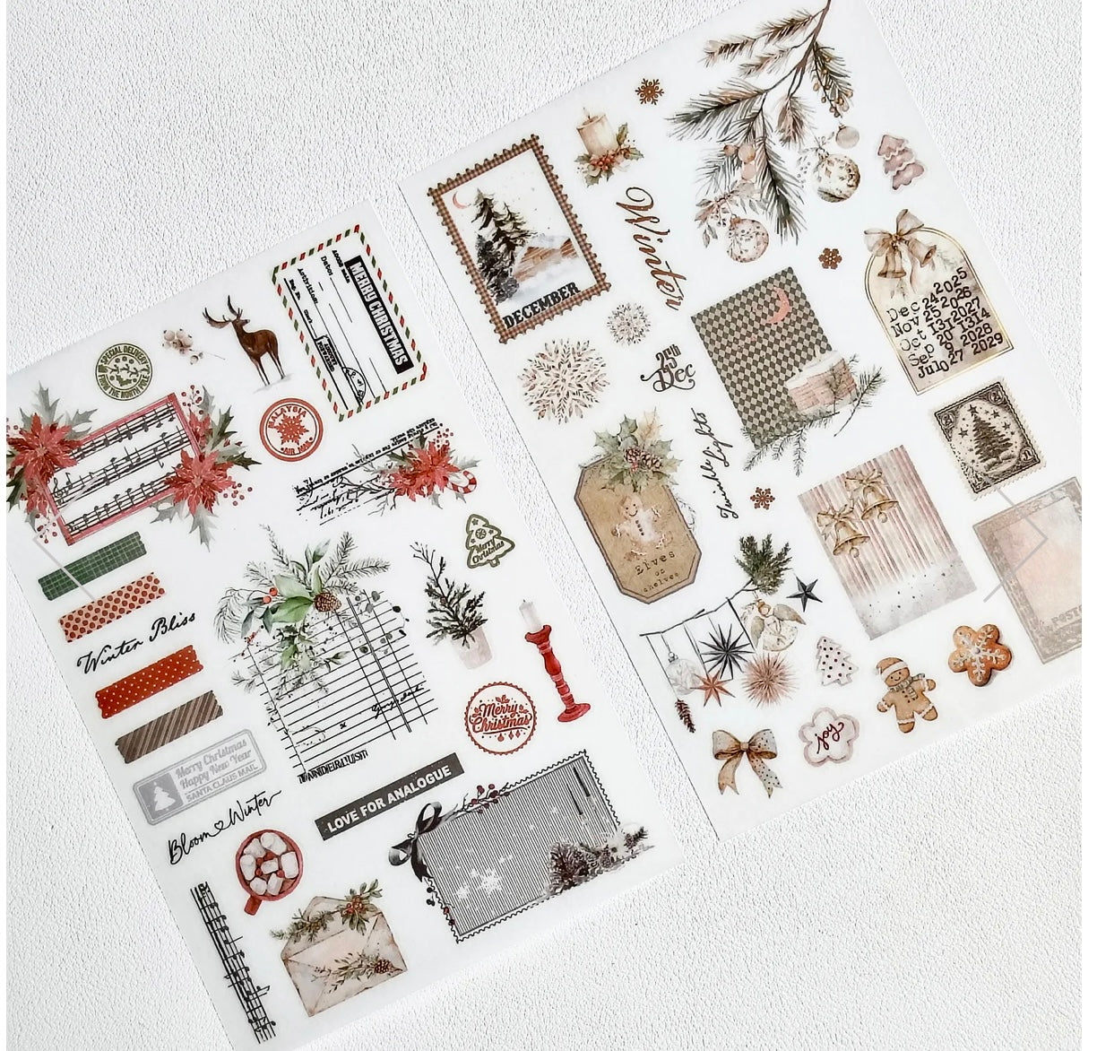 NEW! Journal Pages - Cozy Christmas | 2 Sheets | Print On Sticker