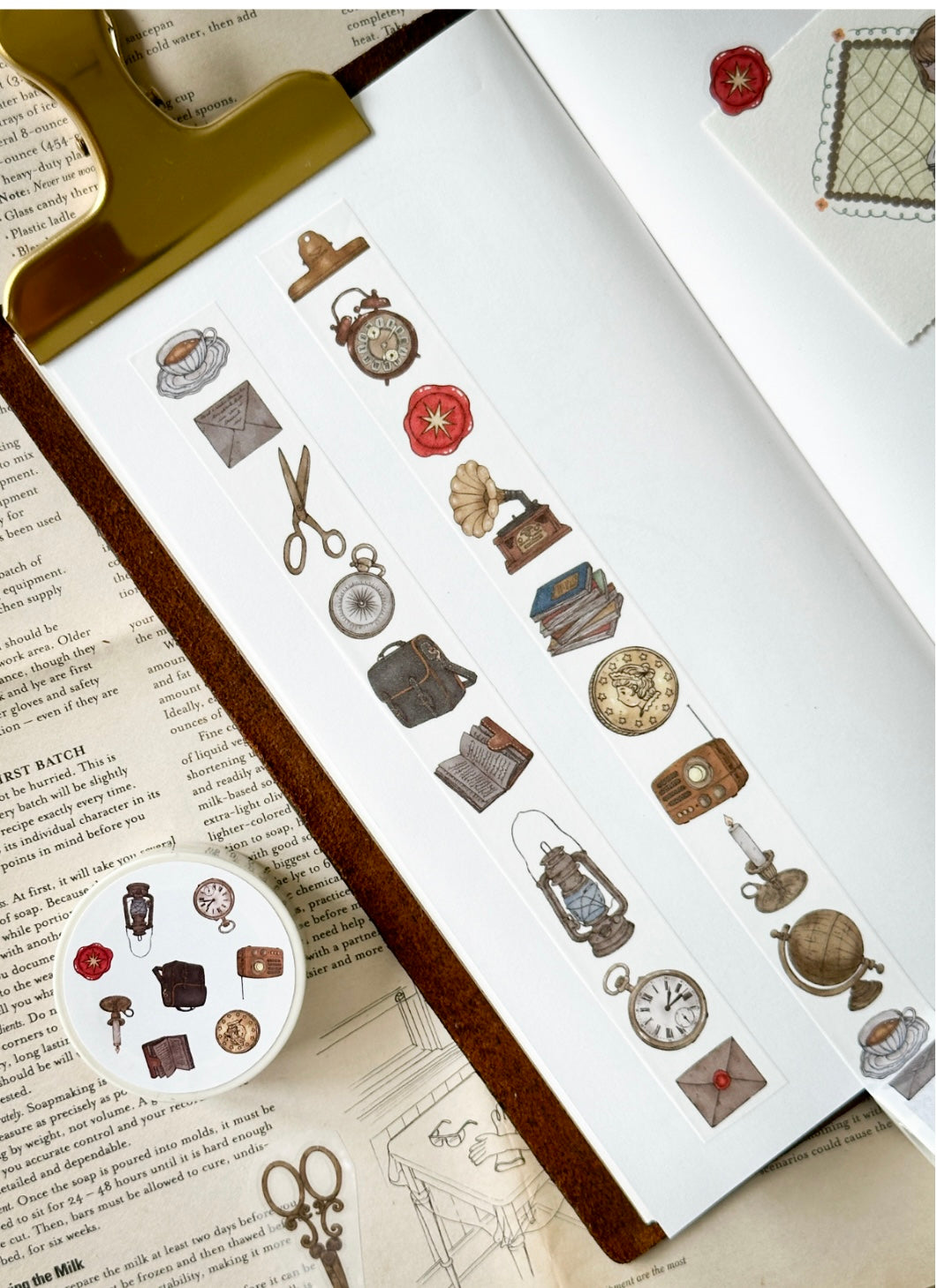 NEW! Sho Little Happiness - Vintage Objects | 2cm Washi Tape | NO Release Paper