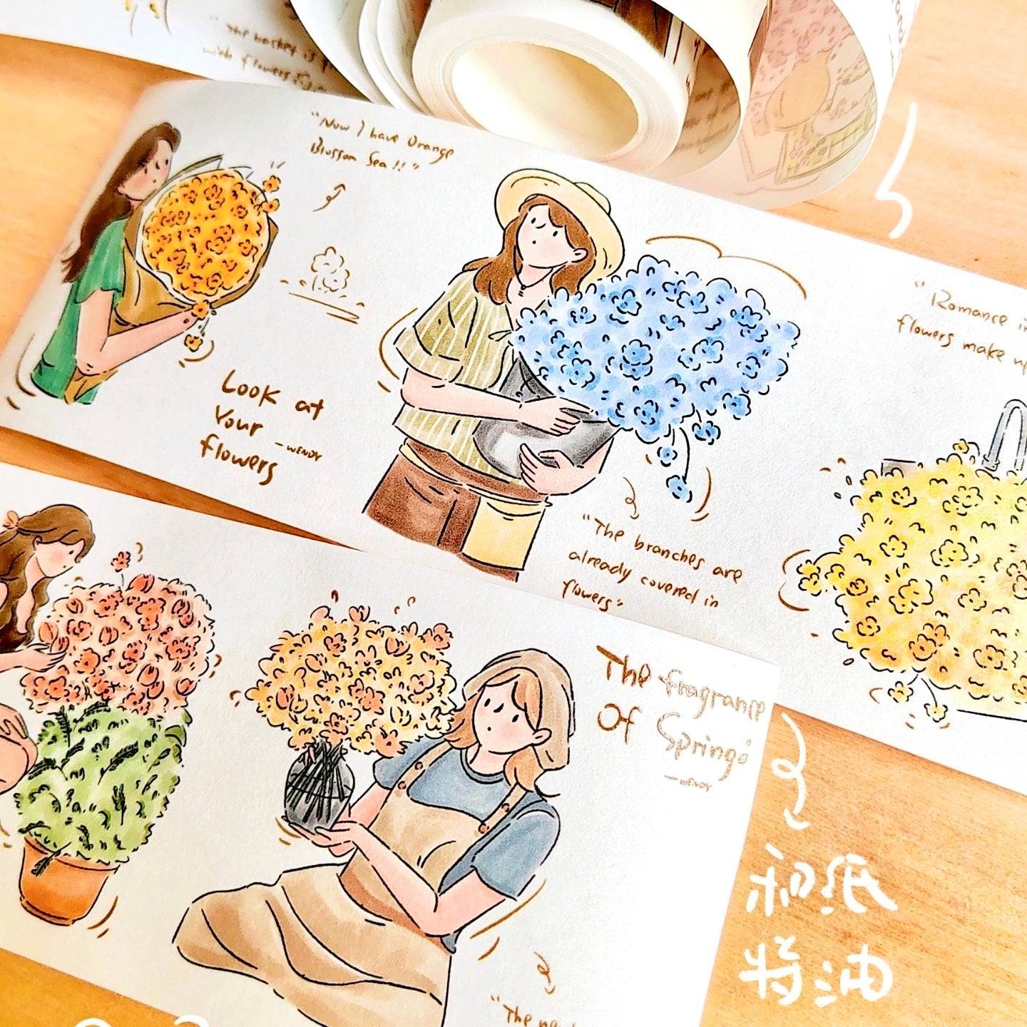 NEW! Wendy - World of Flowers | Kiss-cut | 6cm Tape |  Release Paper | 5M