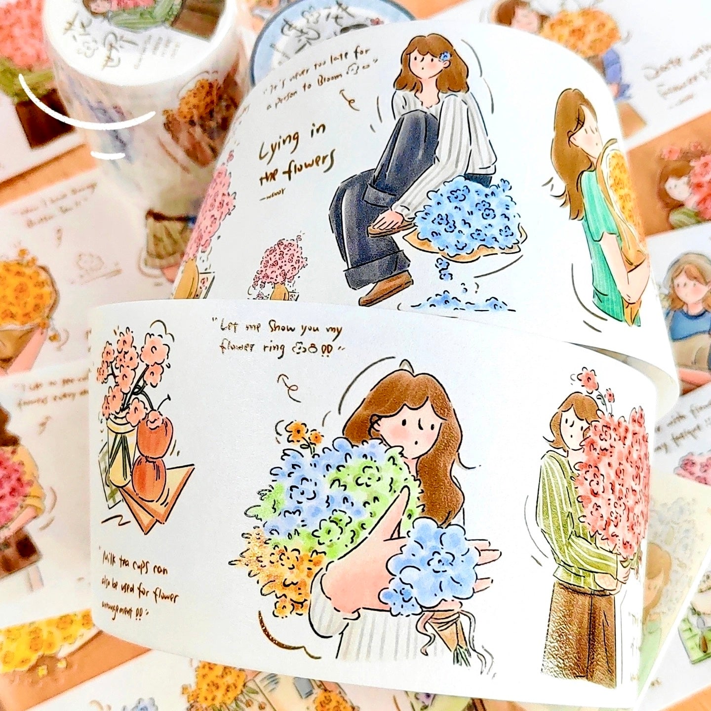 NEW! Wendy - World of Flowers | Kiss-cut | 6cm Tape |  Release Paper | 5M