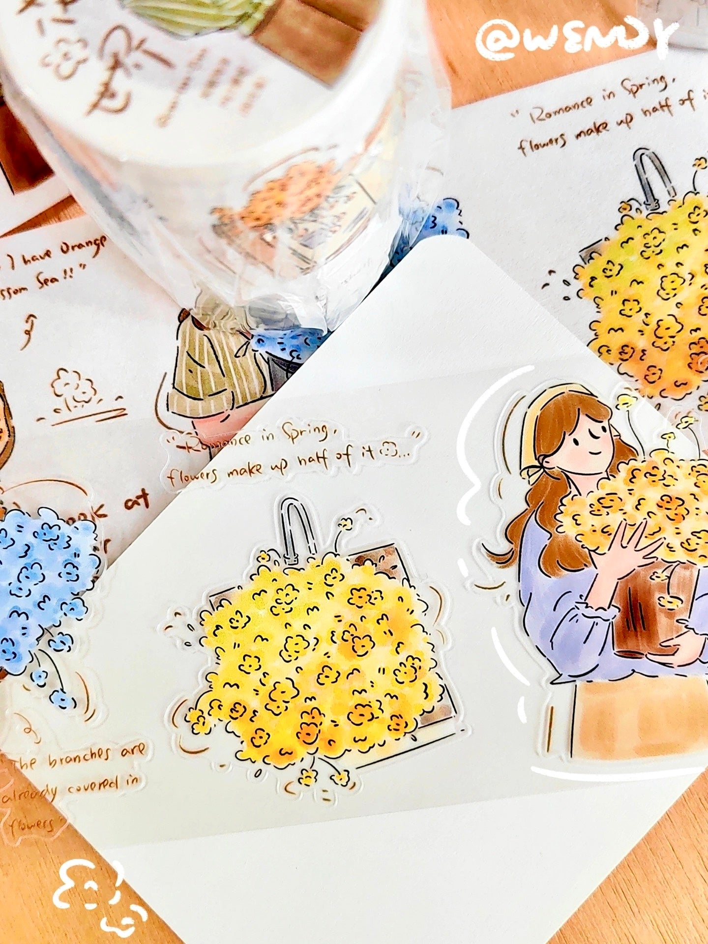 NEW! Wendy - World of Flowers | Kiss-cut | 6cm Tape |  Release Paper | 5M