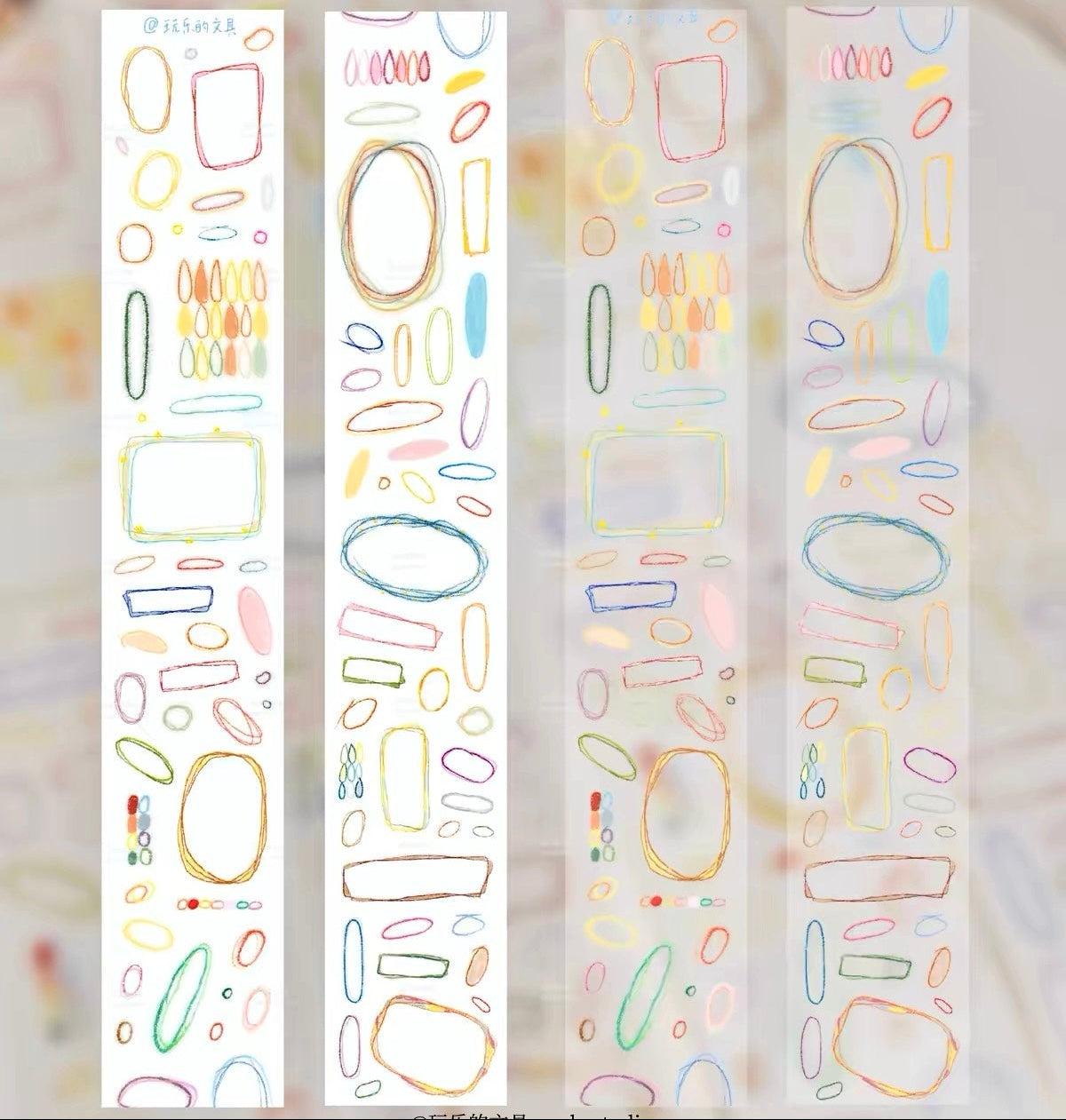 NEW! Wanle Studio - Rainbow Rings | Kiss-cut | 5cm Tape | Release Paper | 3M