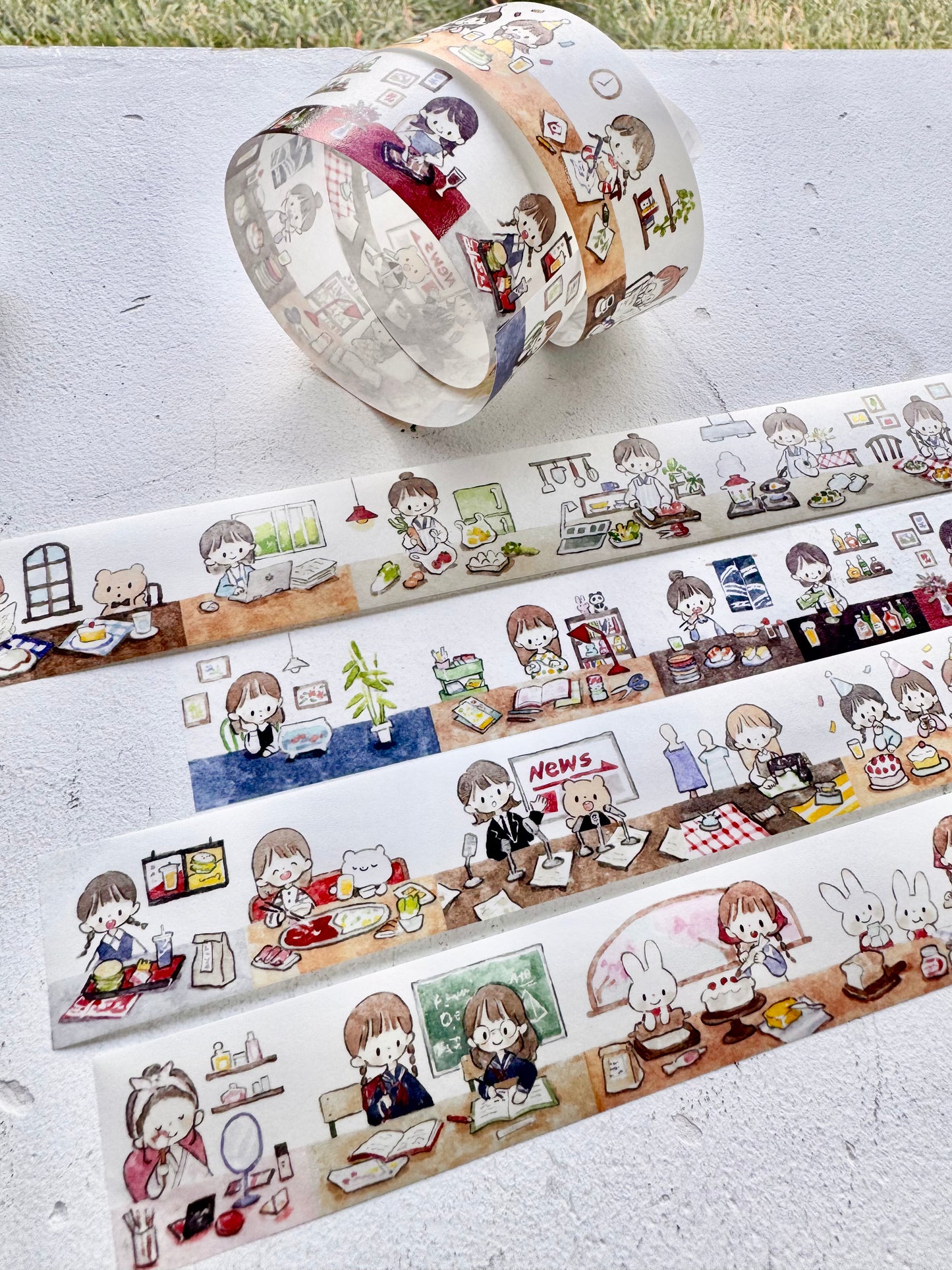 NEW! Molinta - Long Table | 3cm Washi Tape |  Release Paper | 5M