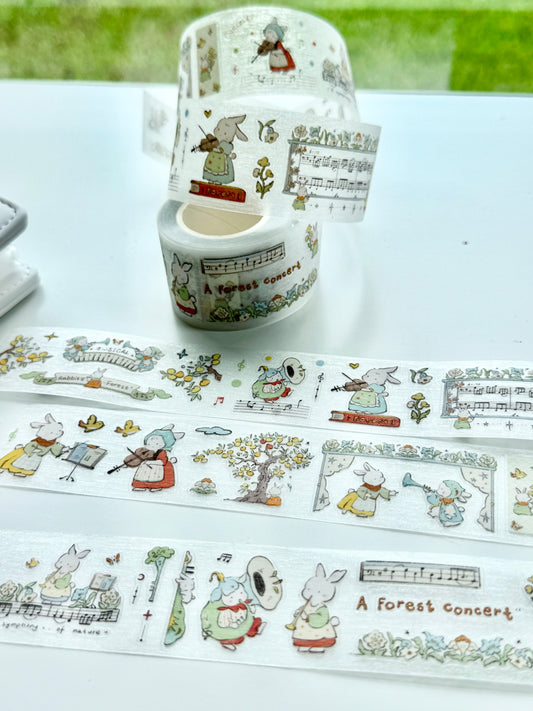 NEW! Cute Design Lab - A Forest Concert | Kiss-cut | Glitter PET | 3cm Tape | Release Paper | 5M