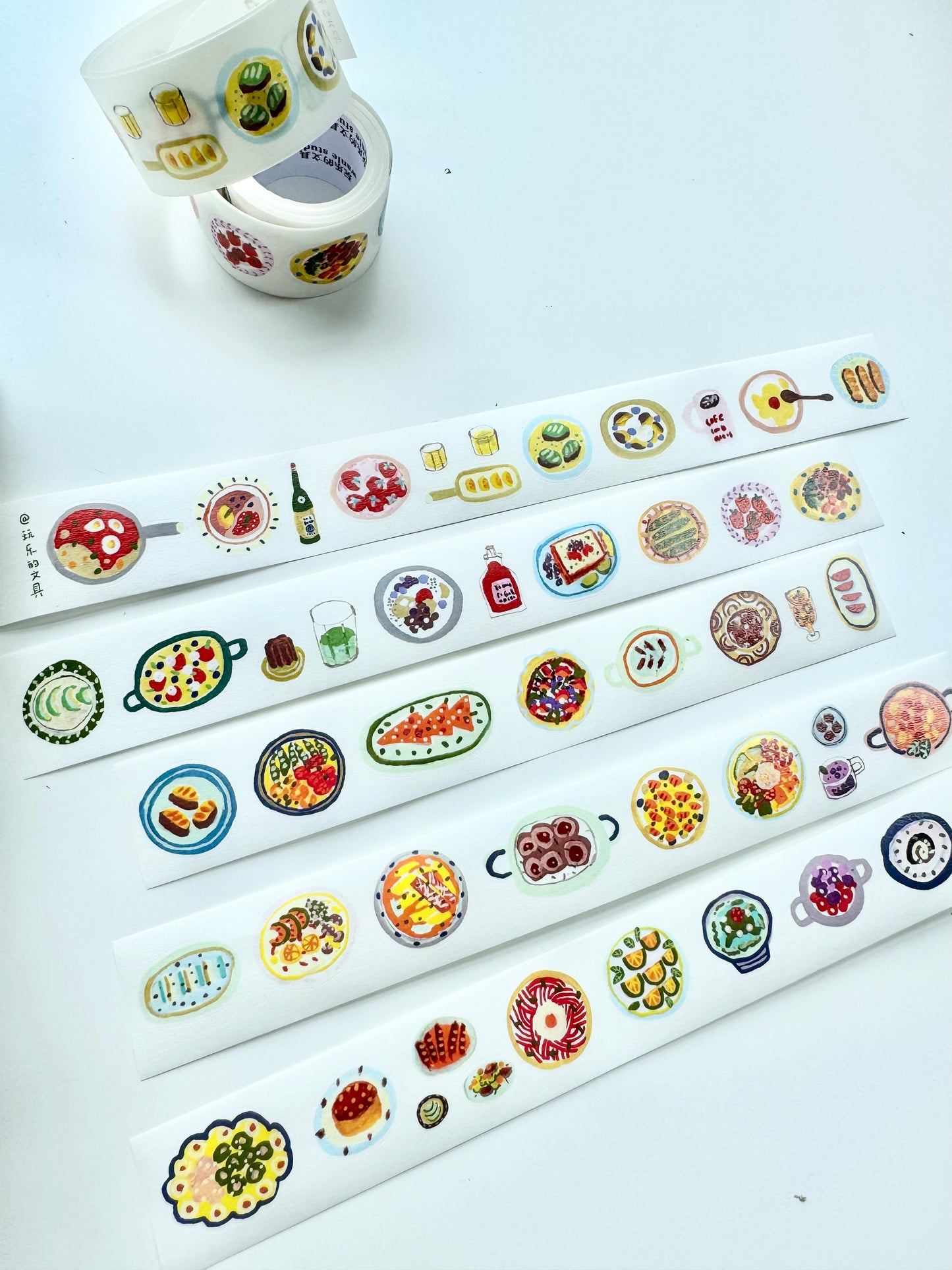 NEW! Wanle Studio - Delicious Dishes | Kiss-cut | 3cm Tape | Release Paper | 6M