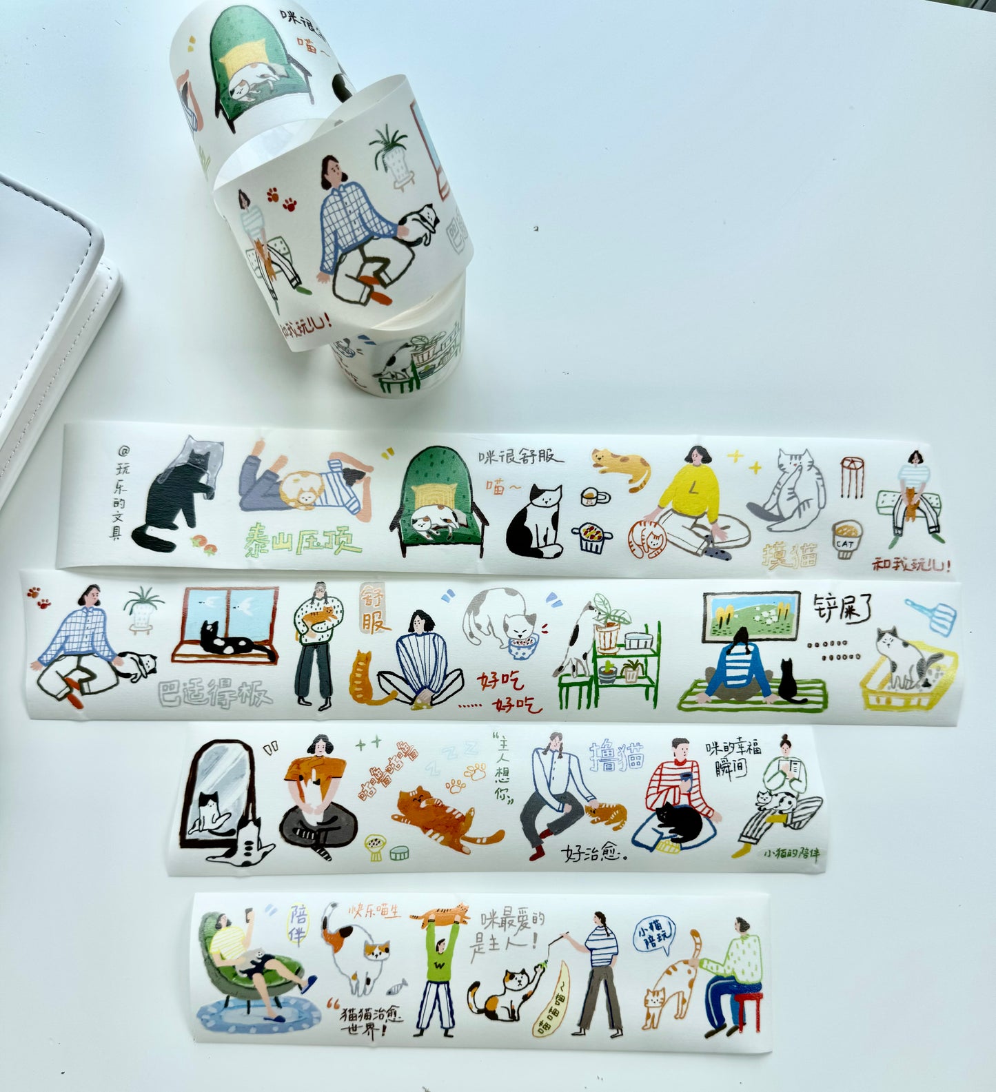 NEW! Wanle Studio - My everyday life with cat | Kiss-cut | 5cm Tape | Release Paper | 6M