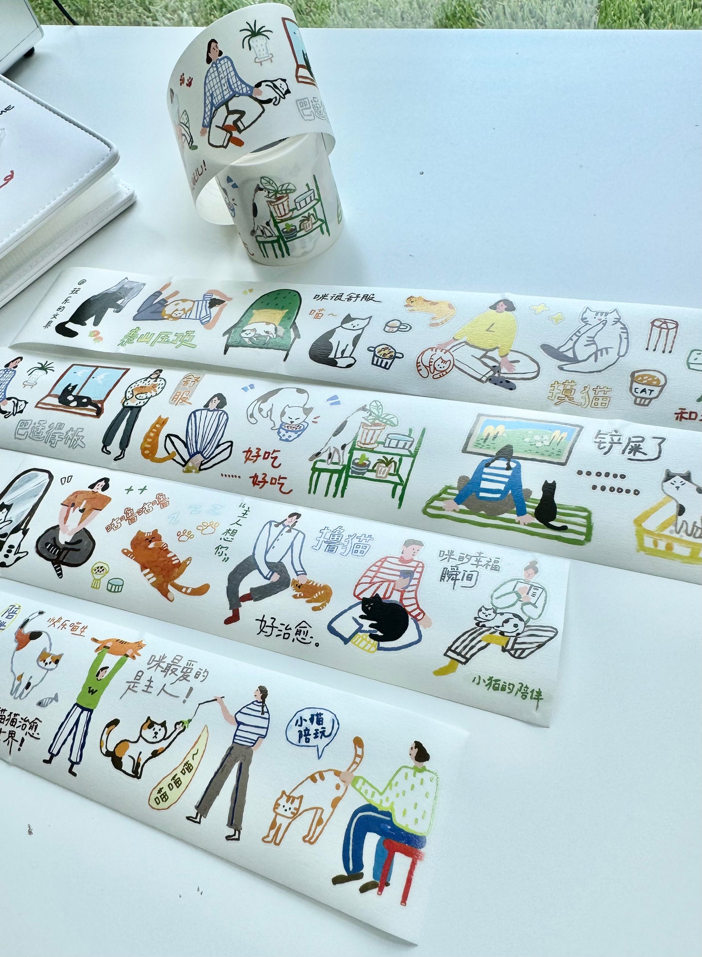 NEW! Wanle Studio - My everyday life with cat | Kiss-cut | 5cm Tape | Release Paper | 6M