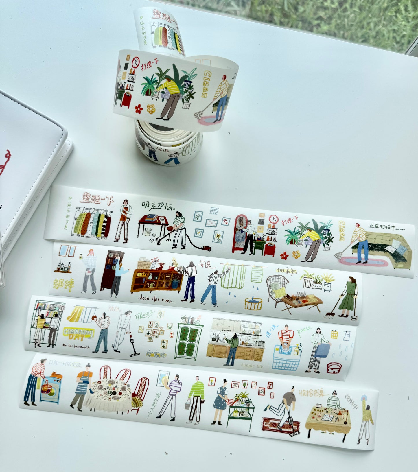 NEW! Wanle Studio - Doing the Chores | Kiss-cut | 5cm Tape | Release Paper | 6M