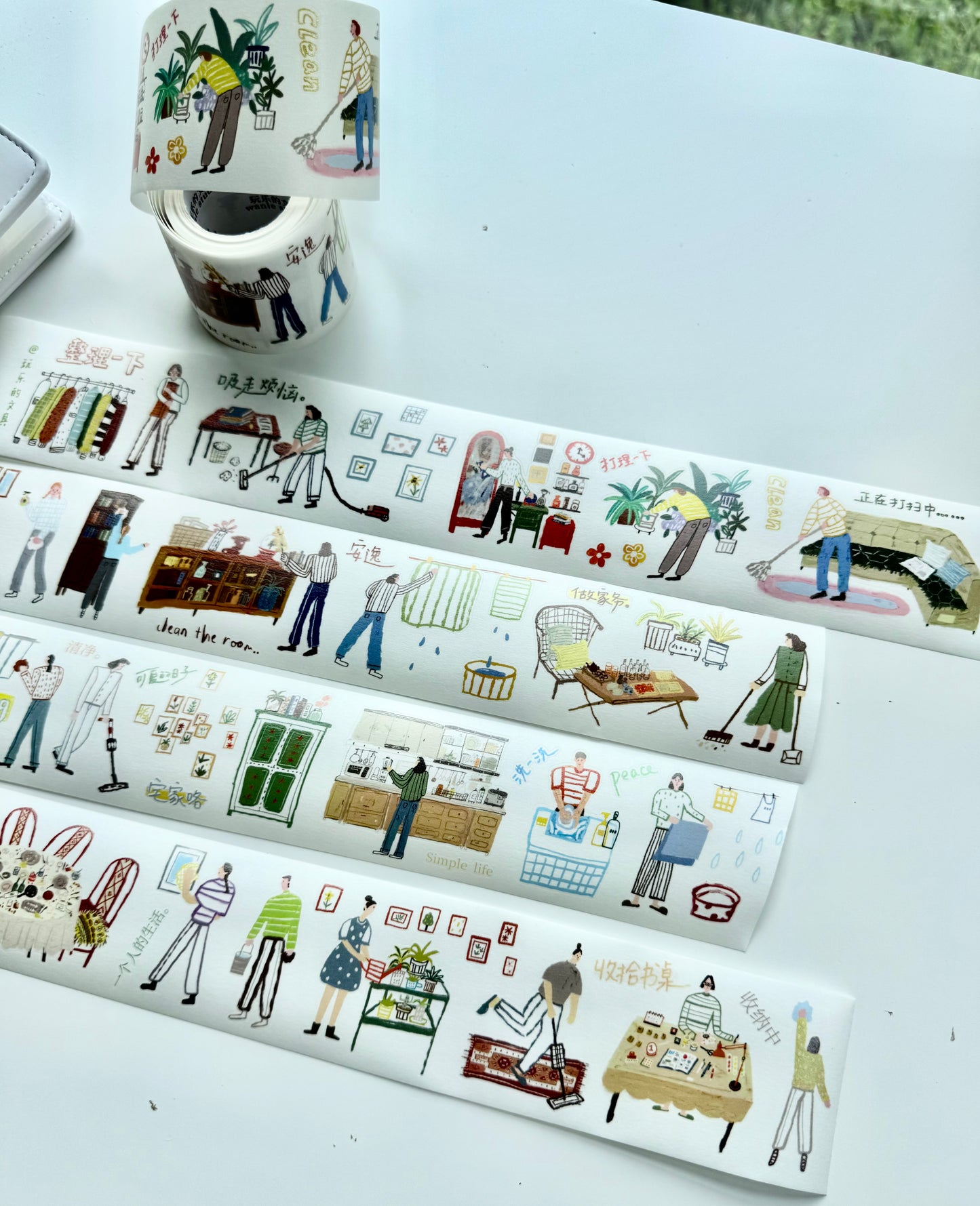 NEW! Wanle Studio - Doing the Chores | Kiss-cut | 5cm Tape | Release Paper | 6M