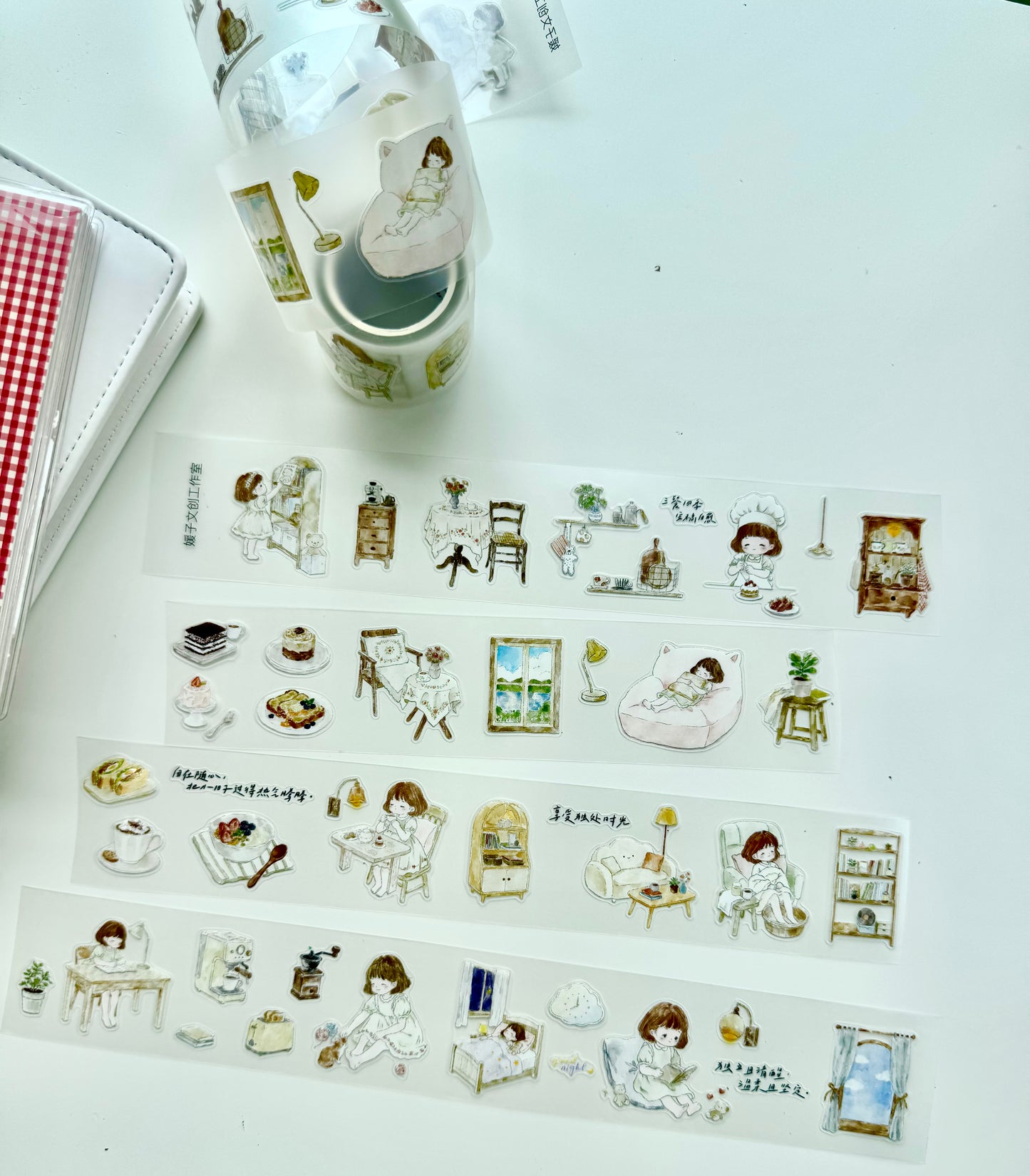 NEW! Jennyuanzi Studio - Girl Living Alone | Kiss-cut | 4.5cm Tape | Release Paper | 5M