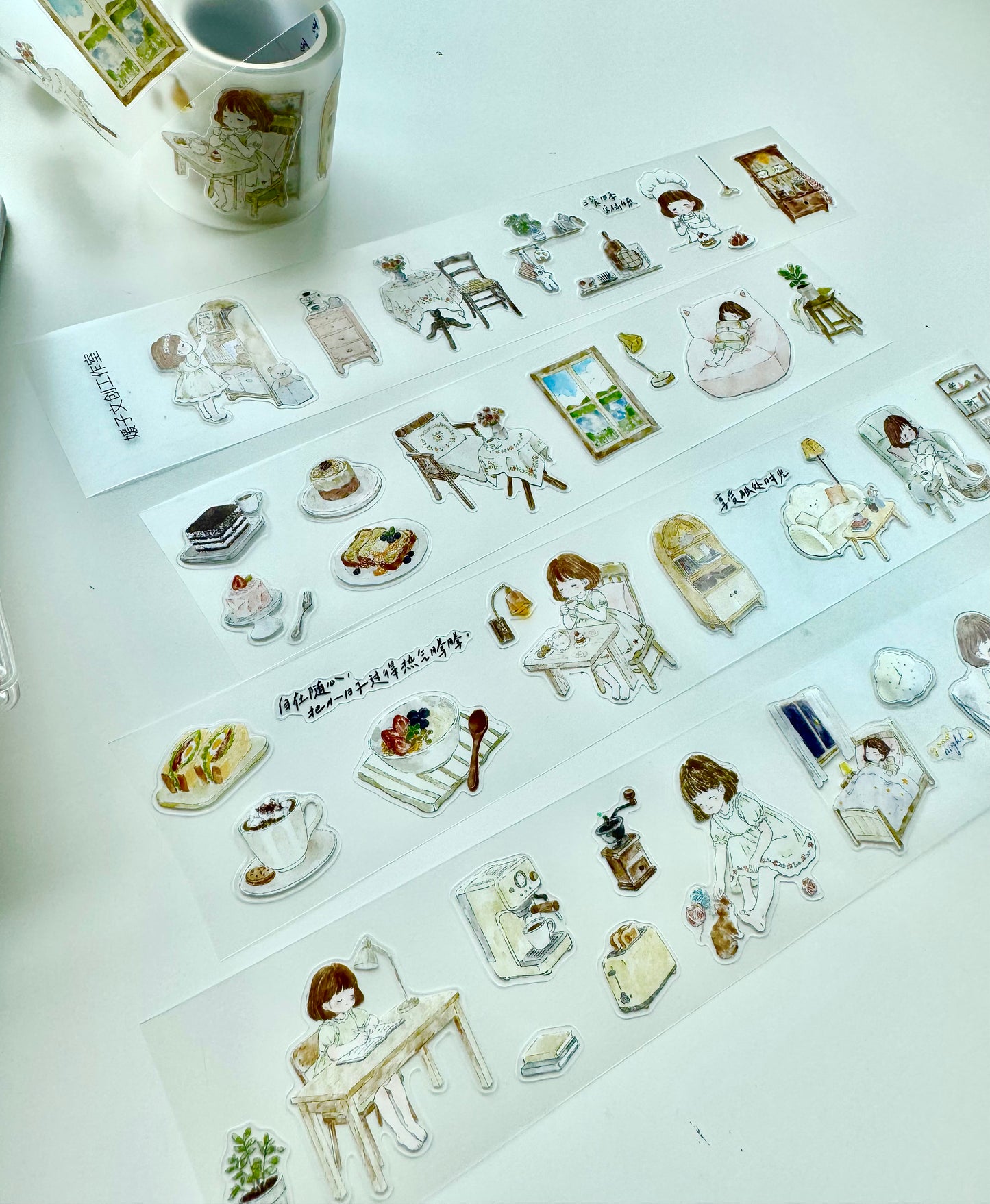 NEW! Jennyuanzi Studio - Girl Living Alone | Kiss-cut | 4.5cm Tape | Release Paper | 5M
