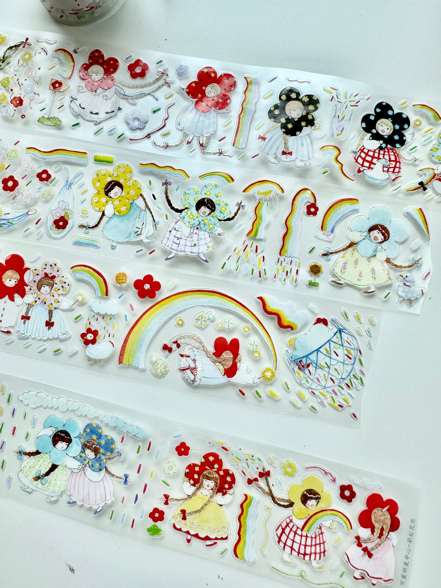 NEW! Cute Design Lab - Flower Rain | Kiss-cut | 4.5cm PET Tape | Release Paper | 5M