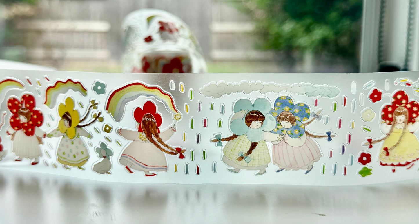 NEW! Cute Design Lab - Flower Rain | Kiss-cut | 4.5cm PET Tape | Release Paper | 5M