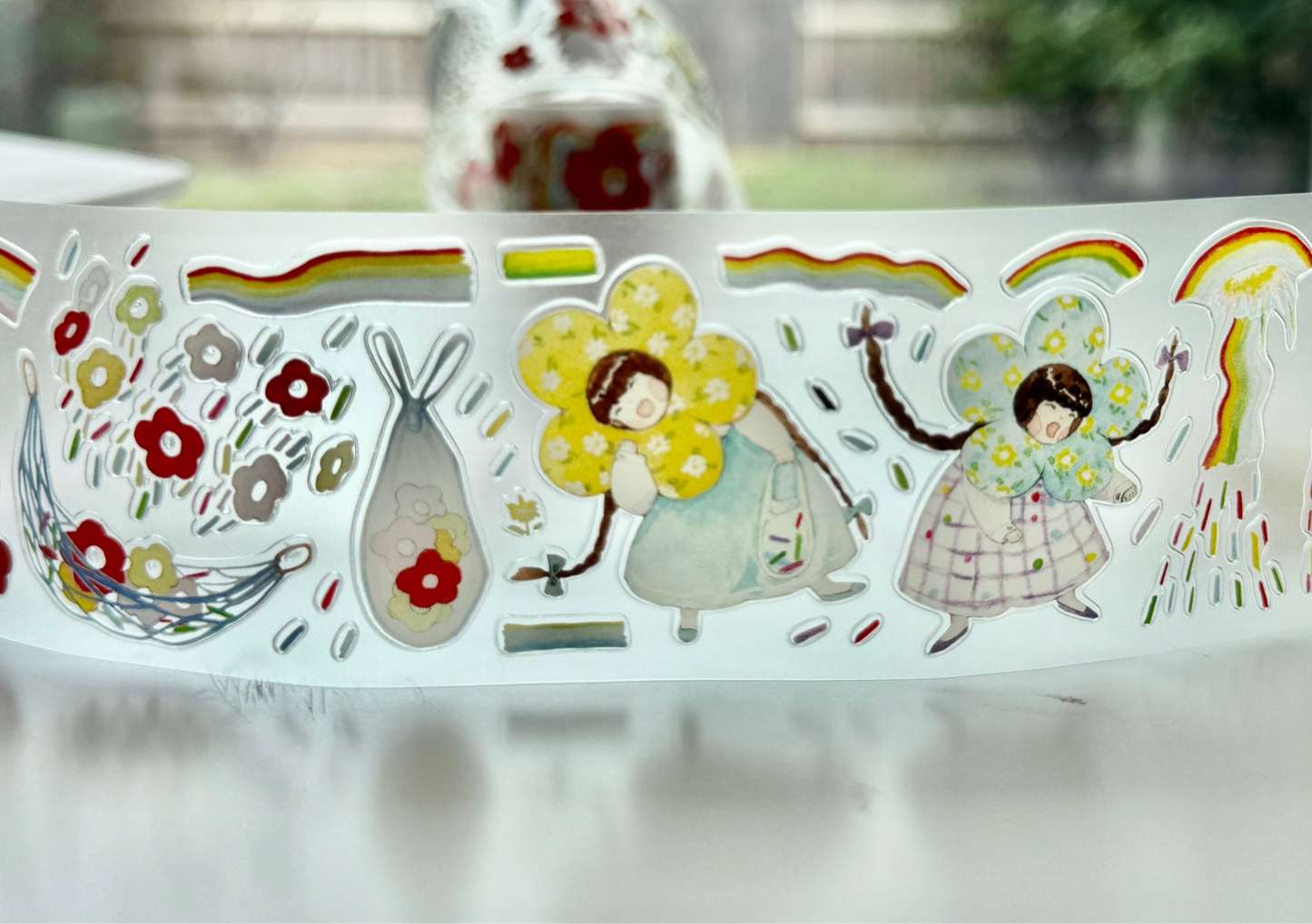 NEW! Cute Design Lab - Flower Rain | Kiss-cut | 4.5cm PET Tape | Release Paper | 5M