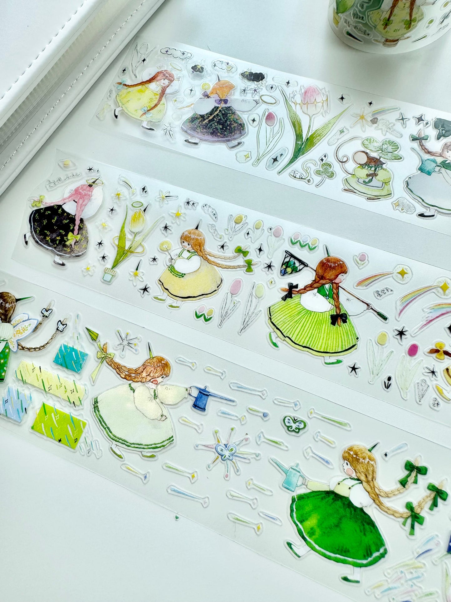 NEW! Cute Design Lab - Starry Night Tulips | Kiss-cut | 4.5cm PET Tape | Release Paper | 5M