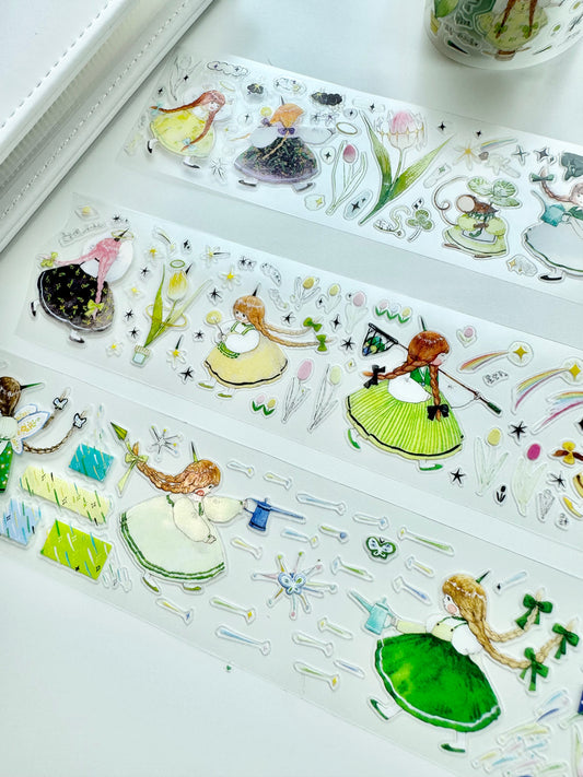 NEW! Cute Design Lab - Starry Night Tulips | Kiss-cut | 4.5cm PET Tape | Release Paper | 5M