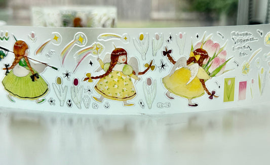 NEW! Cute Design Lab - Starry Night Tulips | Kiss-cut | 4.5cm PET Tape | Release Paper | 5M