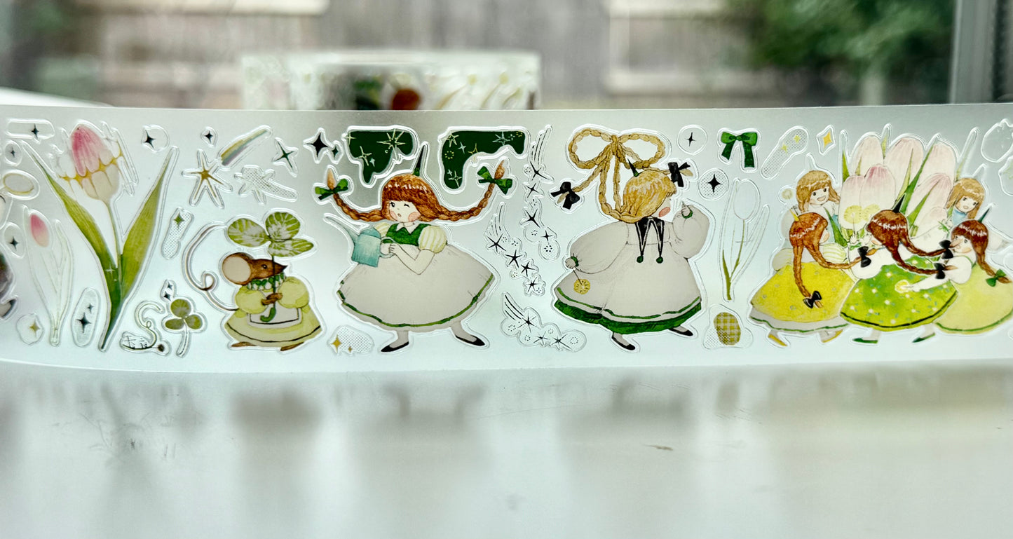 NEW! Cute Design Lab - Starry Night Tulips | Kiss-cut | 4.5cm PET Tape | Release Paper | 5M