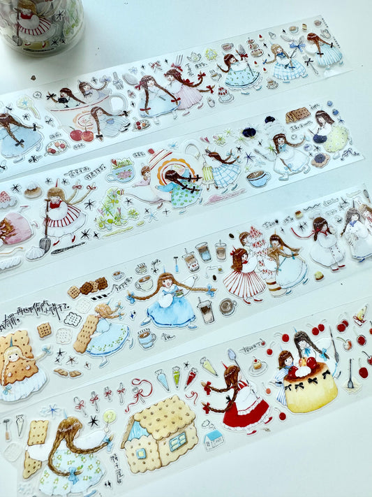 NEW! Cute Design Lab - Afternoon Tea | Kiss-cut | 4.5cm PET Tape | Release Paper | 5M