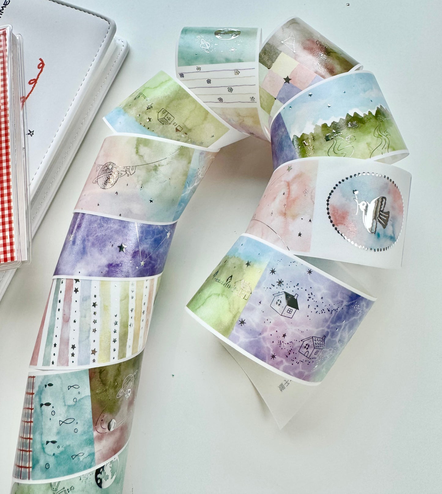 NEW! Jennyuanzi Studio - Along the Way | Silver Foil | 4.3cm Tracing paper Tape | Release Paper | 5M
